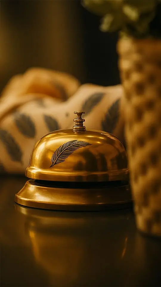Classic hotel bell symbolizing guest service experience